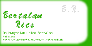 bertalan nics business card